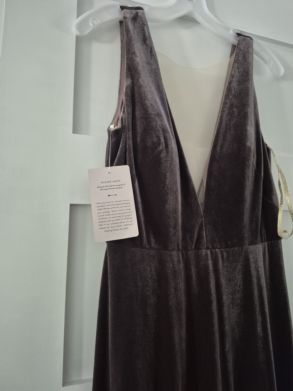Jenny Yoo Velvet Maxi Dress in Aubergine - Picture 4 of 7